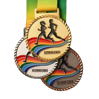 China Europe cheap custom design logo custom metal 5k 10k 24k running race finisher half marathon award 3d medal for sale