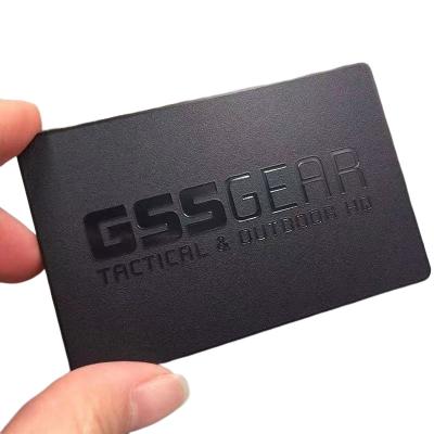 China Wholesaler/Retailer Laser Cut Premium Black Metal Business Card Metal Credit Card Metal Credit Card VIP Size Member Cards for sale