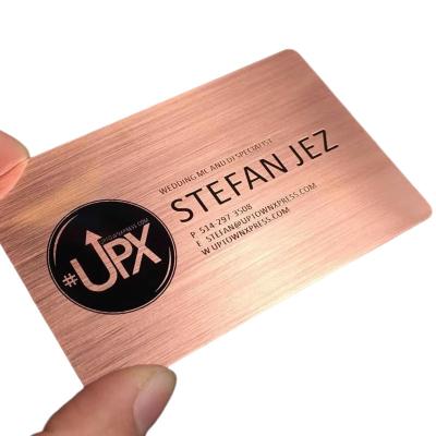 China Wholesaler/Retailer Stainless Steel 304 Brush Rose Gold Plated Polished Name Plate Metal Gift Certificate With Creative Logo for sale