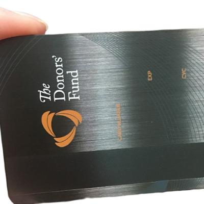 China Wholesaler/Retailer Wholesale Brushed Metal Business Cards Laser Engraved Blank Stainless Steel Credit Card With Chip Slot for sale