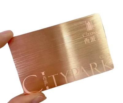 China Wholesaler/Retailer Custom Engraved Metal Stainless Steel Business Card Brushed Laser Cut Stainless Steel Silver Brushed Metal VIP Card for sale