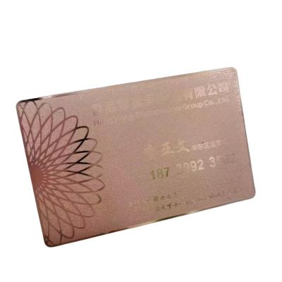 China Wholesaler/Retailer Wholesale Price Rose Gold Stainless Steel Create Own Smart Custom Business Card Frosted Metal Business Cards With Logo for sale