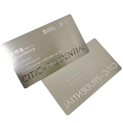 China Wholesaler/Retailer Free Sample Custom Printed Stainless Steel Metal Card Etching Silver Metal Business Card Polished Metal Card VIP for sale