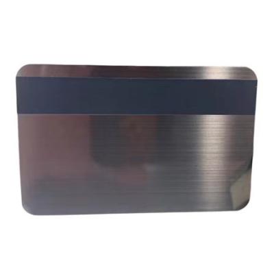 China Wholesaler/Retailer Customized Brushed Metal Cards Magnetic Stripe Credit Card Size VIP Member Luxury Metal Business Card With Laser Engraving Logo for sale