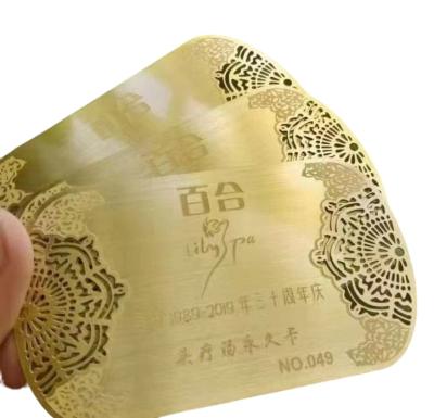 China Wholesaler/Retailer OEM Brushed Metal Credit Card Gold Plated Blank Metal Business Card for sale