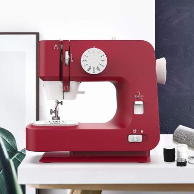 China Garment automatic machine lubrication red multifunctional portable electric sewing machine mini for home use for sale