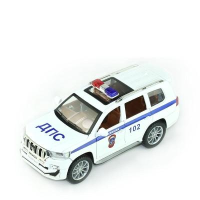 China Toy 1/24 Diecast Model Cars Prado Police Diecast Model Cars Pull Back Noise And Light Diecast Toys For Children Boy Gift Set for sale