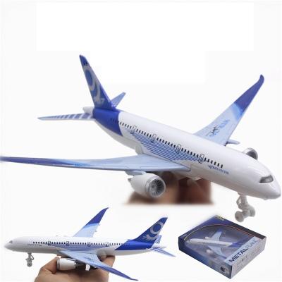 China Diecast Toy Model 24cm Simulation Boeing 787 Airplane Large Aircraft All Alloy Aircraft Diecast Model for sale