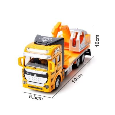 China 3 1:48 Engineering Vehicles Model Diecast Toy Truck Pull Back Engineering Diecast Vehicles Model Toys Excavator Model Truck for sale