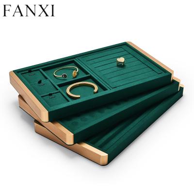 China FANXI Stackable Jewelry Display Tray New Arrival Stackable Jewelry Display Trays for Jewelry Ring Necklace Earring Holder Organizer for sale