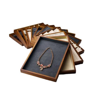 China FANXI Jewelry Display Stand New Arrival Wooden Jewelry Display Tray Stackable Jewelry Trays Display for sale