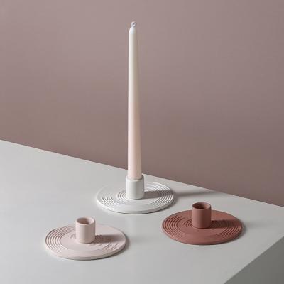 China Wholesale Cheap Home Decoration Matte Candle Holder Hotel Desktop Decorative Ceramic Candle Jar For Home Decoration for sale