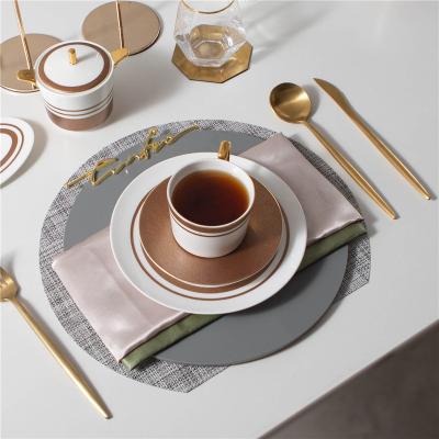 China Viable Bone China Coffee Tea Cups Set Elegant Colors Tableware Tableware Sets Porcelain Gold Cup for sale