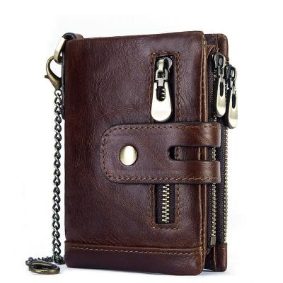 China PEIQUAN Factory Genuine Leather Men's Yiwu RFID Bag Multi-Card RFID Bag Leisure Wallet for sale