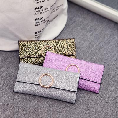 China European Fashion New Long Women's Fashion Bag Purse PU Embroidered Wallet for sale