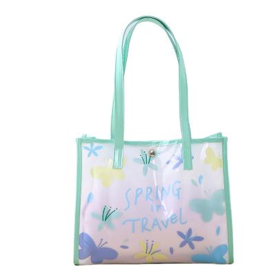 China Fashion factory simple PVC wash bag shoulder travel bag waterproof large capacity tote bag hot sales for sale