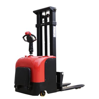 China Hotels Battery Full Hydraulic Electric Forklift Self Lift Stacker Price for sale