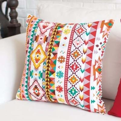 China Cheersee Anti-Decubitus Rose and Stripe Cushion Vintage Style Kilim India Red Jacquard Woven Floor Boho Cushion for Home Decor for sale