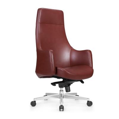 China Wholesale Red Locking Rotation Height Control Adjustable Leather Executive Chair Office Chair Home Executive Chair for sale