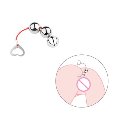 China Hot Selling Butt Plug Heart-Shape Buckle Grip Metal Butt Plug Anal Toys Silvery Anal Dilator For Women for sale