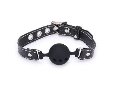 China Wholesale Black No Silicone Mouth Ball Poison Bondage Harness Type Gag for sale