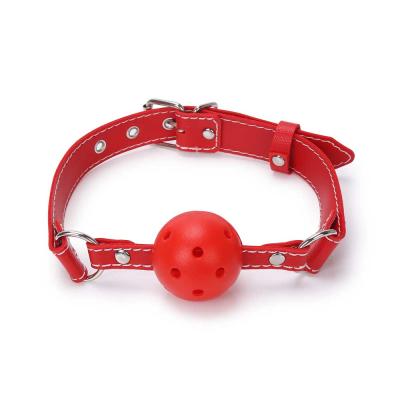 China No Poison Bondage Wholesale Chinese Products Red Ball Gag For BDSM Female Leather Bondage for sale