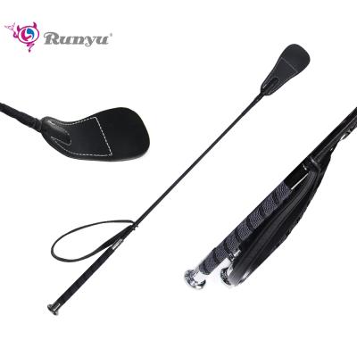 China Rubber Handle With Rubber Loop Hot Selling SM Toys BDSM Bondage Fetish Spanker Riding Crop Leather Spanking Whip Along With Loop for sale