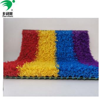 China Colorful Artificial Grass Turf in Red Yellow Purple Blue and Pink with 16800 Density for sale