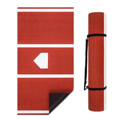 China Custom Portable Double PP NET PU Backing Baseball Hitting Mat for Home Plate Practice for sale