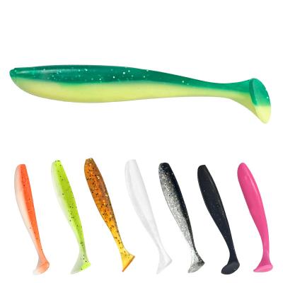 China Wholesale Fishing 20pcs/bag Soft Plastic Lure Bulk High Quality Soft Plastic Lures Double Color Sinking Lure for sale