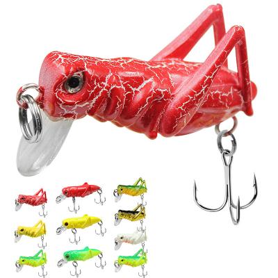 China Soft Artificial Grasshopper Soft Lure PVC Swimbait Insect Floating Bug Baits Killer Low In Running Lure Hard Bait for sale