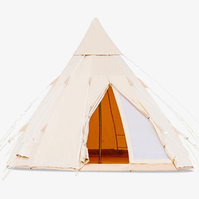 China Factory Outlet High Cotton Teepee Canvas Tent Adults Tent Diagonal Tying Type Outdoor Camping Tents Glamping for sale