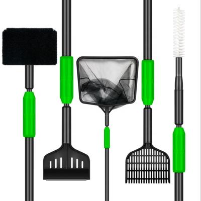 China Viable Aquarium Supplies 5 in 1 Telescopic Aquarium Tools Aquarium Cleaner Multifunctional Kit Aquarium Cleaning Brush for sale