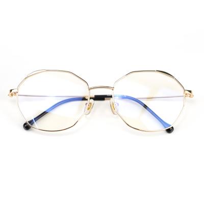 China Anti Blue-Ray 2021 New Style Full Frame Anti-Blue Light Glasses High Quality Cheap Irregular Metal Frame for sale