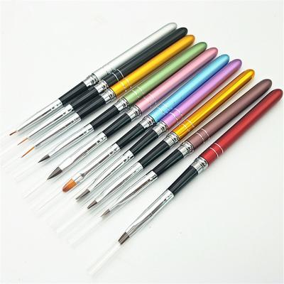 China Nail Drawing Brush 10pcs/set Nail Art Brush Manicure Paint Pen for Drawing Liner Plaid Flowder Art Pattern with PVC Tube for sale