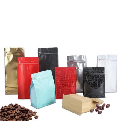 China Barrier Aluminum Foil Flat Bottom Coffee Bean Bags With Valve 125g 250g 500g 1kg for sale