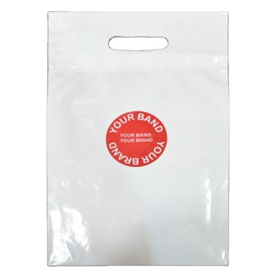 China +printing+ heat seal die cut handle plastic bags biodegradables LDPE die cut custom logo shopping bags 15*20 for sale