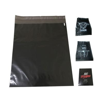 China Black Printed On White Film Logo Printed Custom Eco-Friendly Recycled Tearproof Messenger Shipping Mailing Bags For Clothing for sale