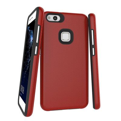 China Newest Shockproof Triangle Texture Design 2-in-1 TPU+PC Hybrid Back Cover Mobile Phone Shockproof Case For Huawei P10 Lite for sale