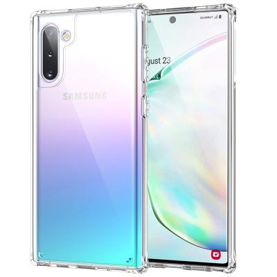 China New Shockproof For Samsung Galaxy Note 10 Clear Case, Flexible Ultra Thin Transparent TPU Anti-scratch Soft Hard PC 2 In 1 Phone Cover For for sale