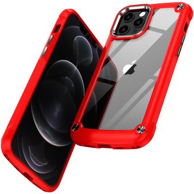 China Double Layer Air Shockproof TPU Clear PC Mobile Phone Back Cover Bumper Clear Soft Hard Case For iPhone 12 13 14 Pro Max for sale