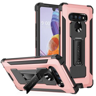 China Shockproof Invisible Metal Stand Phone Case With Military-grade Shockproof For LG Stylo 6 Soft TPU Phone Case for sale