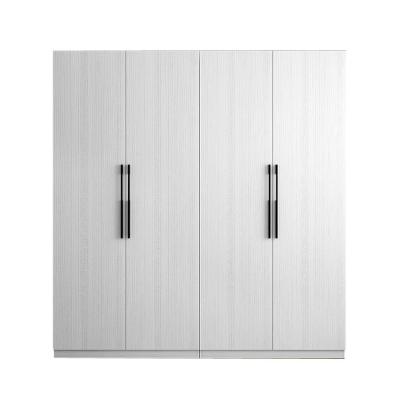 China Simple Design Combination Modern Bedroom Furniture White Wooden 4 Door Wardrobe for sale