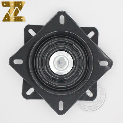 China 5 inch swivel plate for chair seat and mechanism metal square black rotating plate stool swivel assembly hardware plate for sale