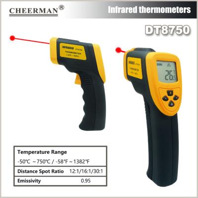 China Cheerman Factory Handy DT8750 (-50-750C) with OEM Service Laser Thermometer Gun for Industry for sale