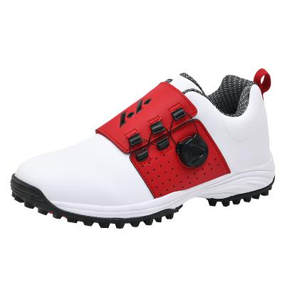 China Original Mens Golf Training China Manufacturer RTS Waterproof Extra Grip Sneakers Golf Sports Trainers Big Size PU Leather Mens Golf Shoes for sale