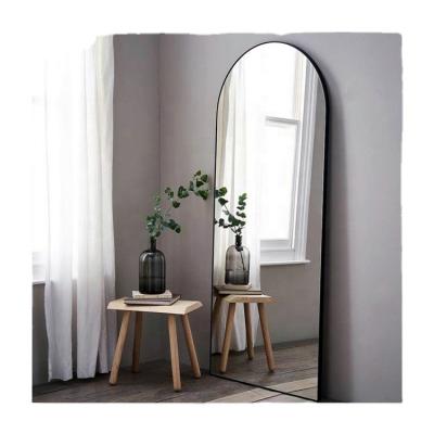 China Vintage Gold metal frame arch shape wall mirror full-length free standing mirror for sale