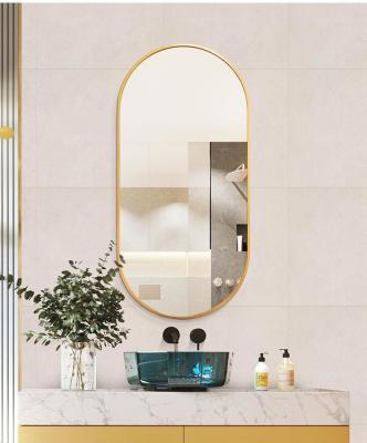 China Oval shape decorative wall mirror wall mirrors home decor modern salon black/gold for sale