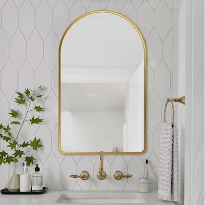 China BOLEN Lasted design metal bathroom wall mounted arch mirror for decoration with frame for sale