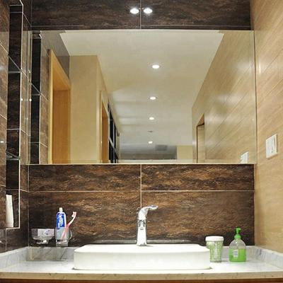 China Wall mounted frameless silver Bevelled/flat Edge bathroom mirror customized for sale